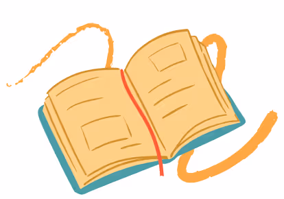 Libro abierto con un trazo dinámico de fondo